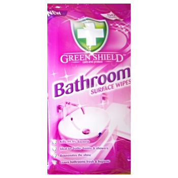Greenschield ściereczki nawilżone 50 szt Bathroom/ Łazienki zabija 99% bakterii