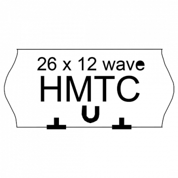 Etykieta cenowa HMTC na roli 26x12mm wave.jednorzędowa. biała