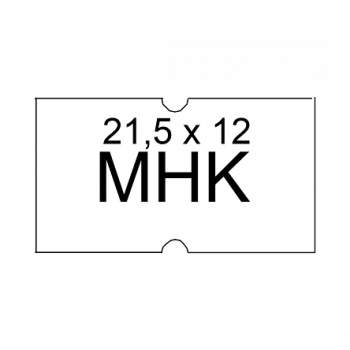 Etykieta cenowa MHK na roli 21.5 x 12mm.jednorzędowa. czerwona