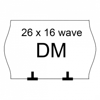 Etykieta cenowa DM na roli 26x16mm,wave,dwurzędowa, zielona