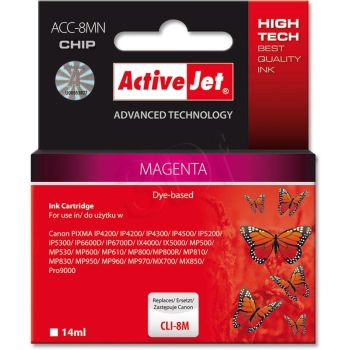 ACTIVEJET TUSZ CANON CLI-8M  CHIP