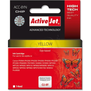 ACTIVEJET TUSZ CANON CLI-8Y  CHIP