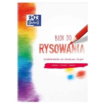 BLOK RYSUNKOWY OXFORD BIAŁY A3 20K 120G