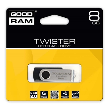 PENDRIVE GOODRAM 8GB USB 2.0 TWISTER CZARNY