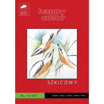 BLOK RYSUNKOWY A3 HAPPY COLOR BIAŁY 25K MŁODY ARTYSTA