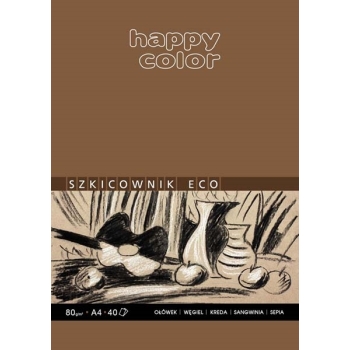 BLOK SZKICOWY A4  HAPPY COLOR BRĄZ 80K ECO