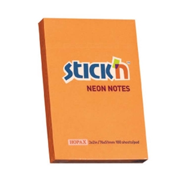 NOTES SAMOPRZYLEPNY STICK`N 76X51MM POMARAŃCZOWY NEONOWY