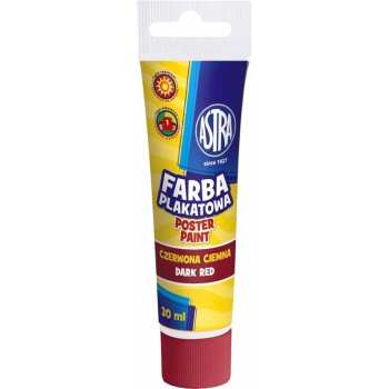 FARBA PLAKATOWA ASTRA TUBA 30 ML CIEMNOCZERWONA