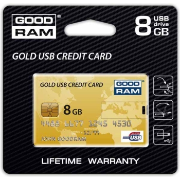 PENDRIVE  8GB GOODRAM  GOLD CREDIT CARD
