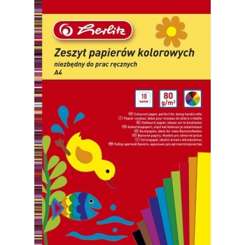 PAPIER KOLOROWY HERLITZ A4 10 KARTEK 80G