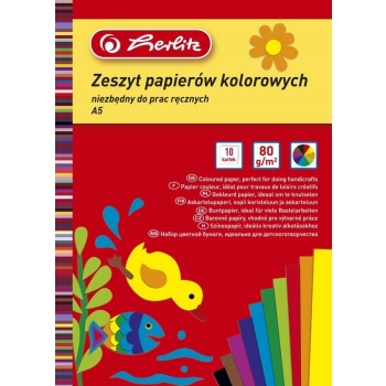 PAPIER KOLOROWY HERLITZ A5 10 KARTEK 80G