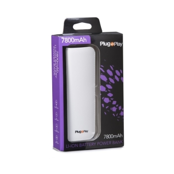 POWERBANK PLUG&PLAY 7800 mAh 1XUSB BIAŁY POWERBANK BIAŁY