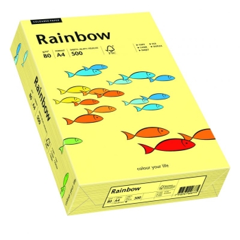 PAPIER KSERO RAINBOW A4 80G JASNY ŻÓŁTY R12