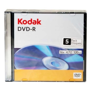 PŁYTA DVD-R KODAK 4,7GB 16X SLIM 5SZT.