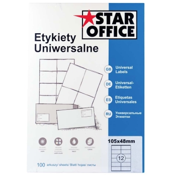ETYKIETA STAR OFFICE A4 105X48MM 100 ARKUSZY
